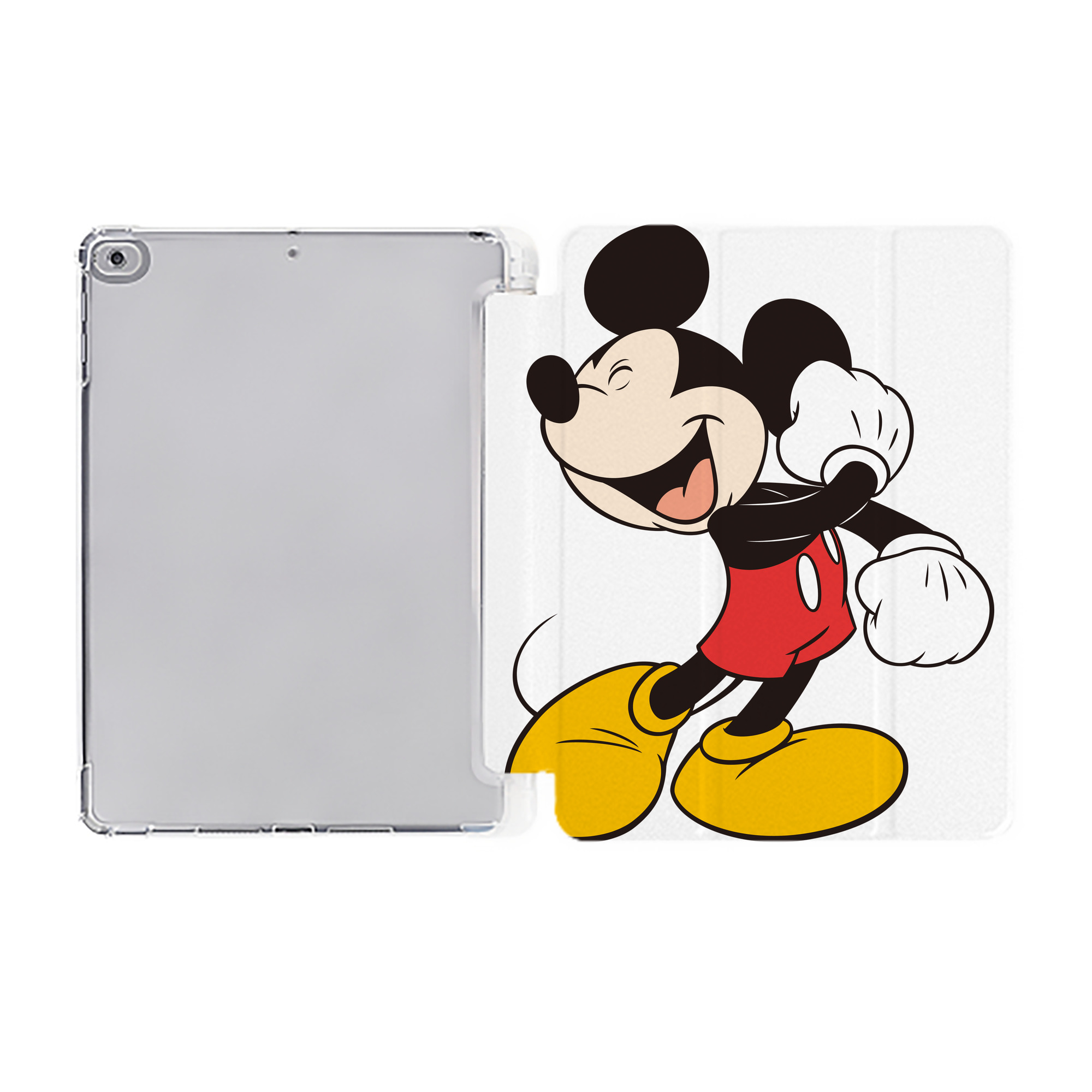 （画像用） ミッキーマウス Mickey Mouse IPad ケース ペン収納付き 三つ折りスタンド PUレザー×シリコン 対応機種9.5/10.5/10.9インチ